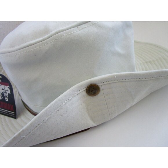 Men's Kodiak Rugged Outback Headwear Beige & Leather Strap - OS 100% Cotton NWT - Picture 5 of 16